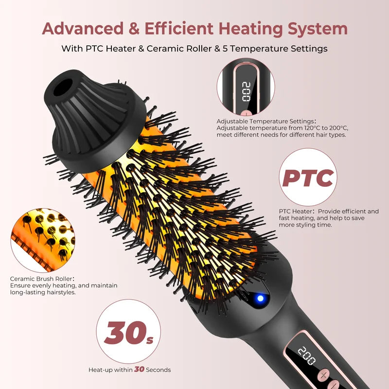 3-in-1 Ionic Thermal Hair Curler and Straightener with Anti-Scald Safety