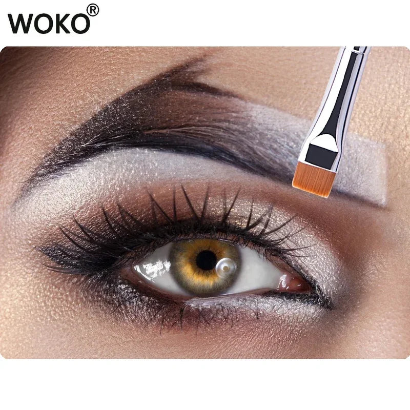 Ultrathin Eyebrow & Eyeliner Makeup Brush Set - Flat & Contour Tools