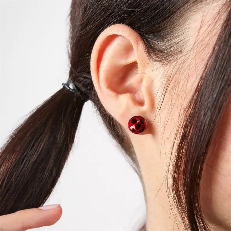 Ladybug Reddy Tikki Earrings Peach Pink Cartoon Jewelry for Women 2024
