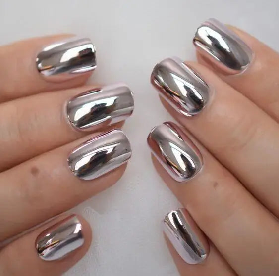 24Pcs Solid Color Short Square Fake Nails - Detachable Full Cover Nail Tips
