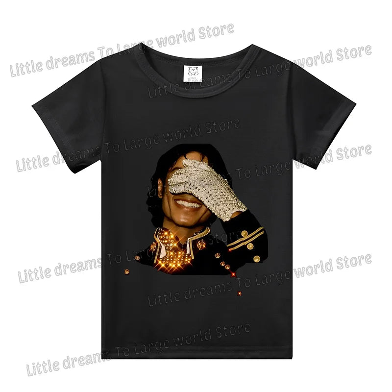 Children's Michael Jackson T-Shirt - Casual Cotton Top for Boys & Girls