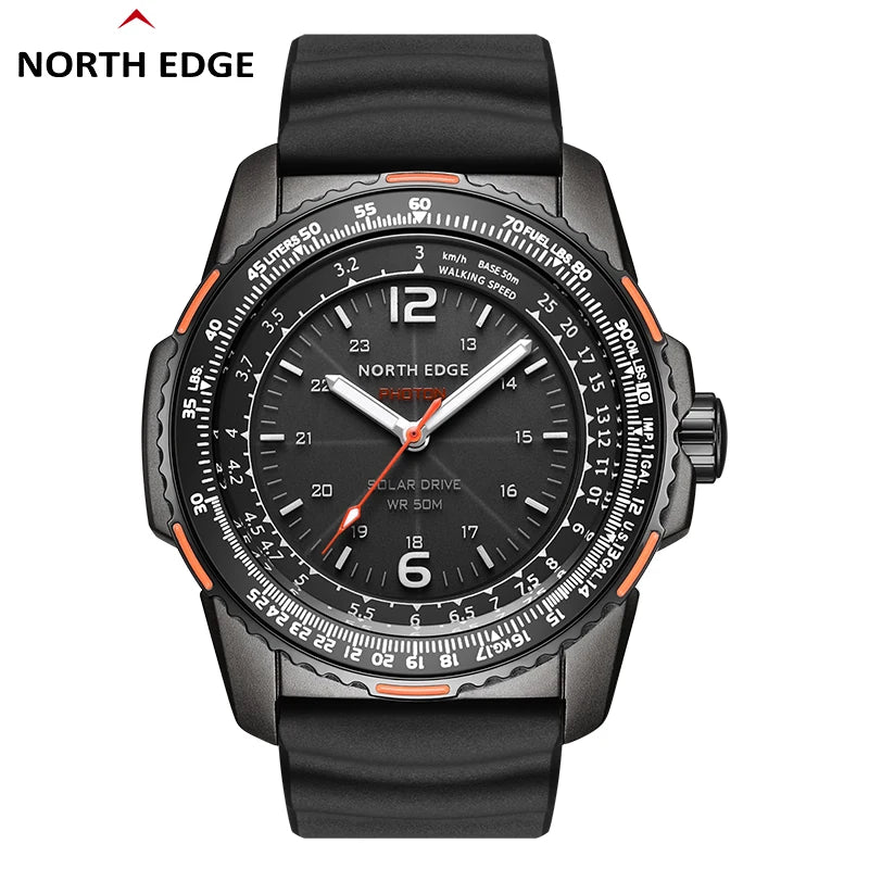 Men's Solar-Powered Digital Military Watch Waterproof 50M Sport Wristwatch