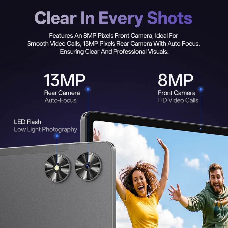 10.95 Inch Android Tablet with 90Hz HD IPS Screen 128GB Storage 4GB RAM