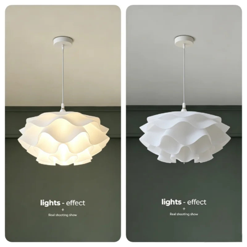 Modern Flower Pendant Light Chandelier for Living Room Bedroom Adjustable Height Ambient Lighting