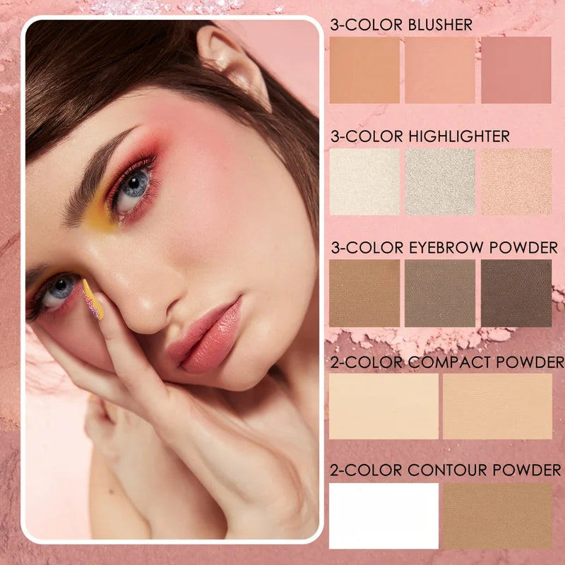 Complete Cosmetic Gift Set with Lipstick and Eyeshadow Palette - Long-lasting & Smudge-proof