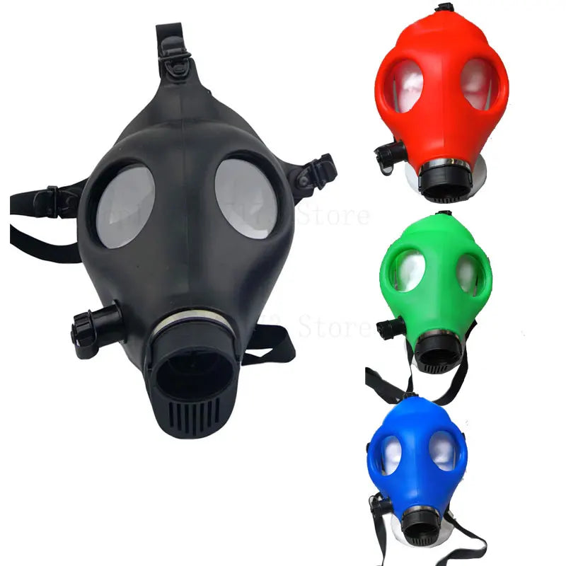 Gas Mask Latex Hood with Breath Control for Cosplay and Fetish Play