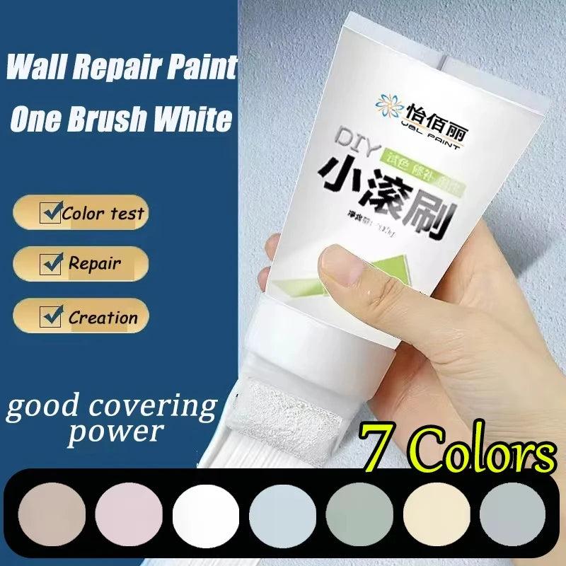 100g Wall Repair Paste Kit with Roller and Brush for DIY Patching & Repainting