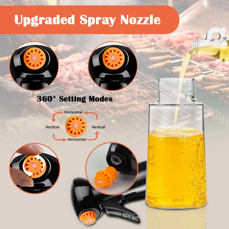 500ML Olive Oil Spray Bottle for Cooking Baking BBQ - Dispenser & Vinegar Mister