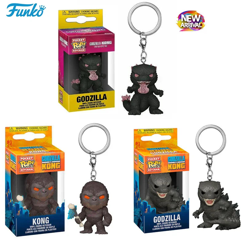 2024 New Funko Movie Vinyl Keychains - Godzilla vs Kong Collectible Toys with Box
