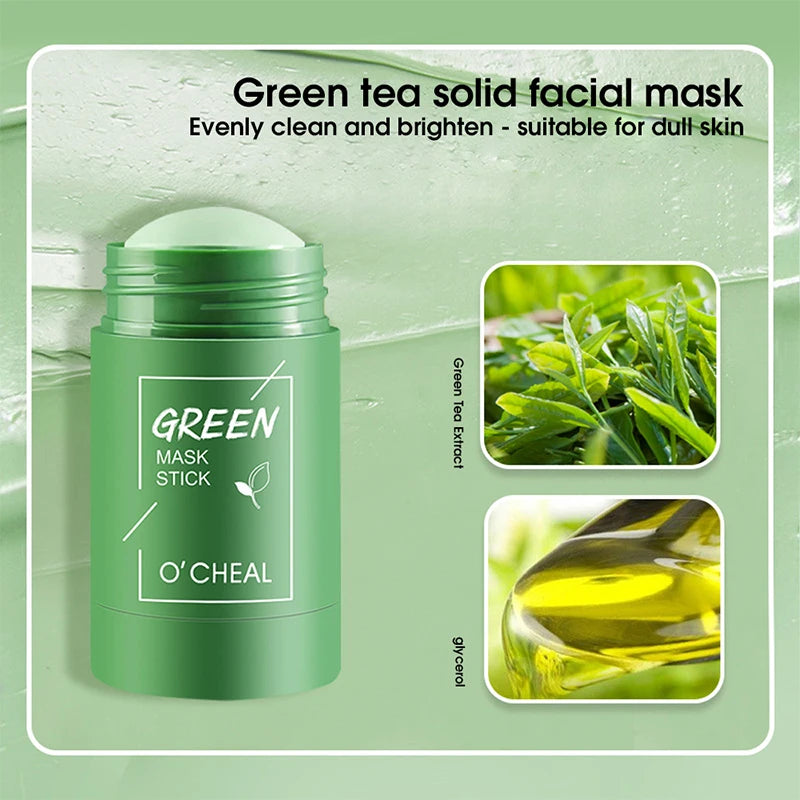 Facial Mask Stick Green Tea Honey Peach Pore Cleansing & Moisturizing Mud Film