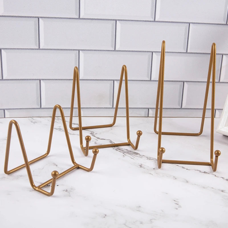 Metal Dish Rack Plate Holder Magazine Display Stand Home Decor