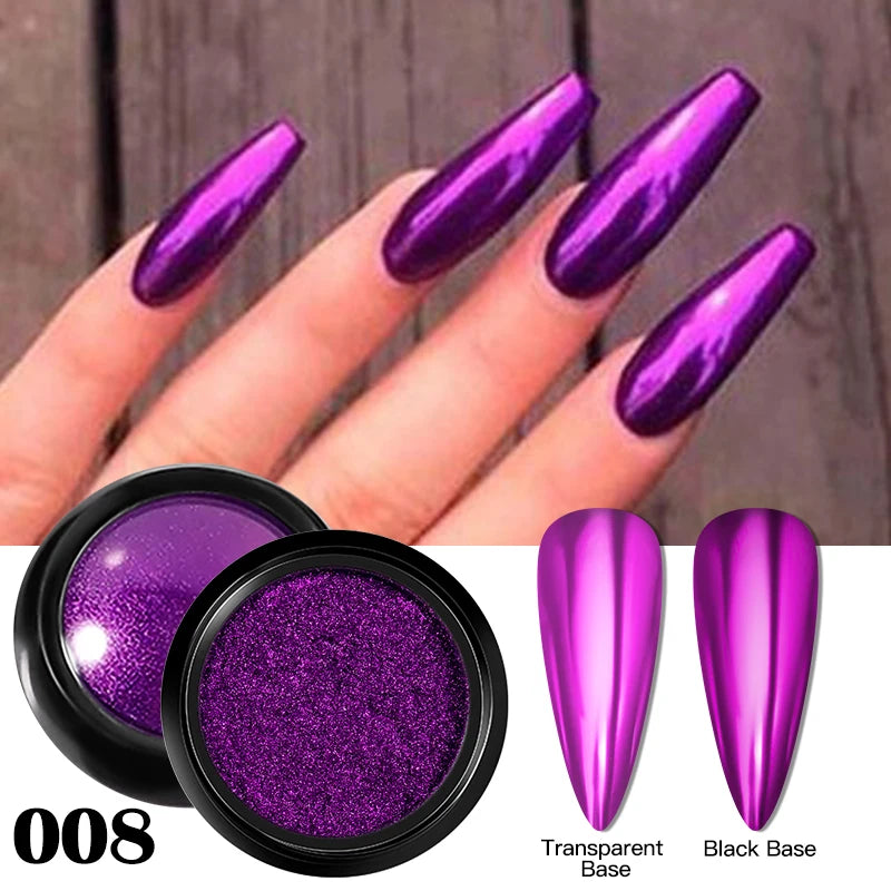 Metallic Glitter Powder for Nails and Body Art - Easy to Apply, Long-Lasting, Versatile Decoration