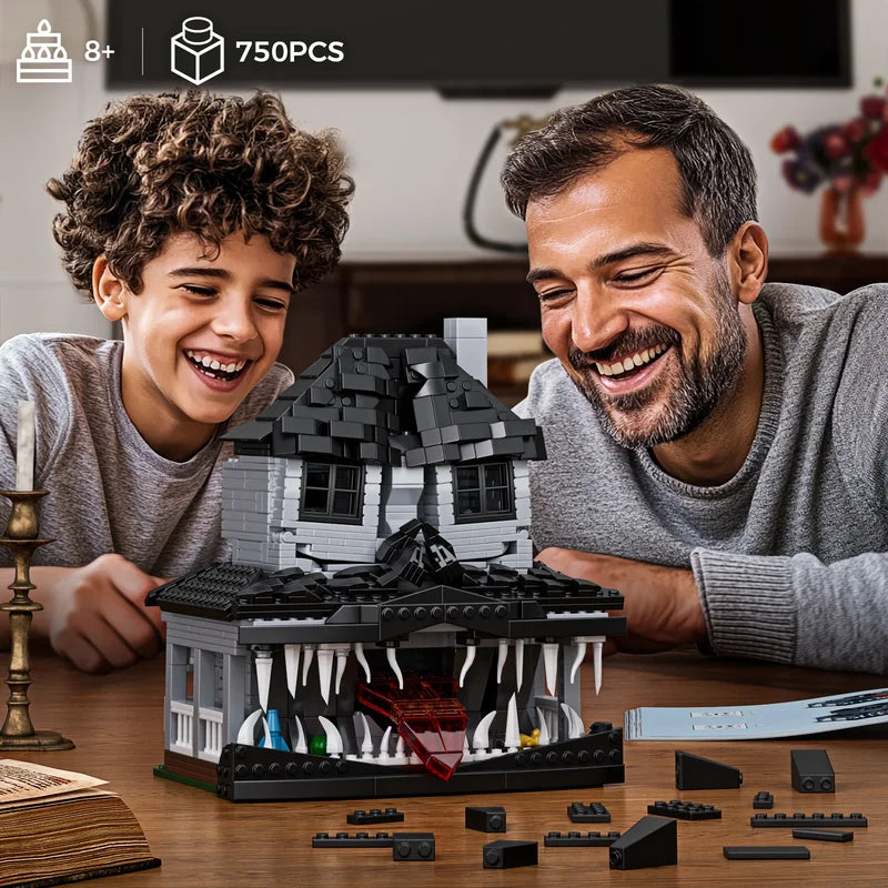 Halloween Haunted House Building Kit with LED Lights - Kids Educational Toy, 750 Pieces