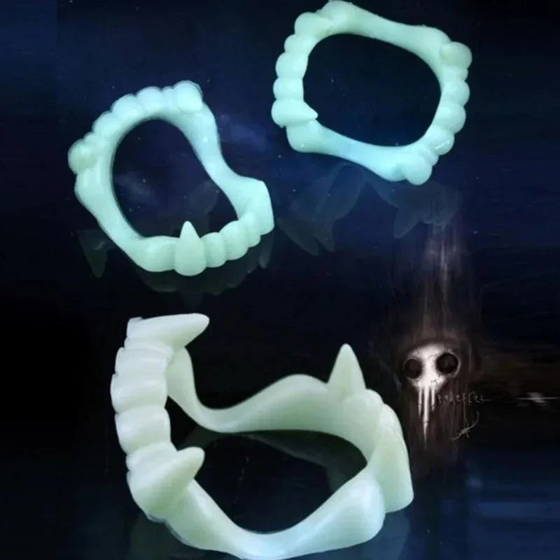 Halloween Vampire Fake Teeth Set Luminous Zombie Prop Party Supplies