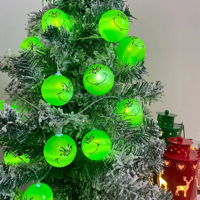 Decorative String Lights for Holiday & Party - Green Ball LED Lights, Indoor & Outdoor Use