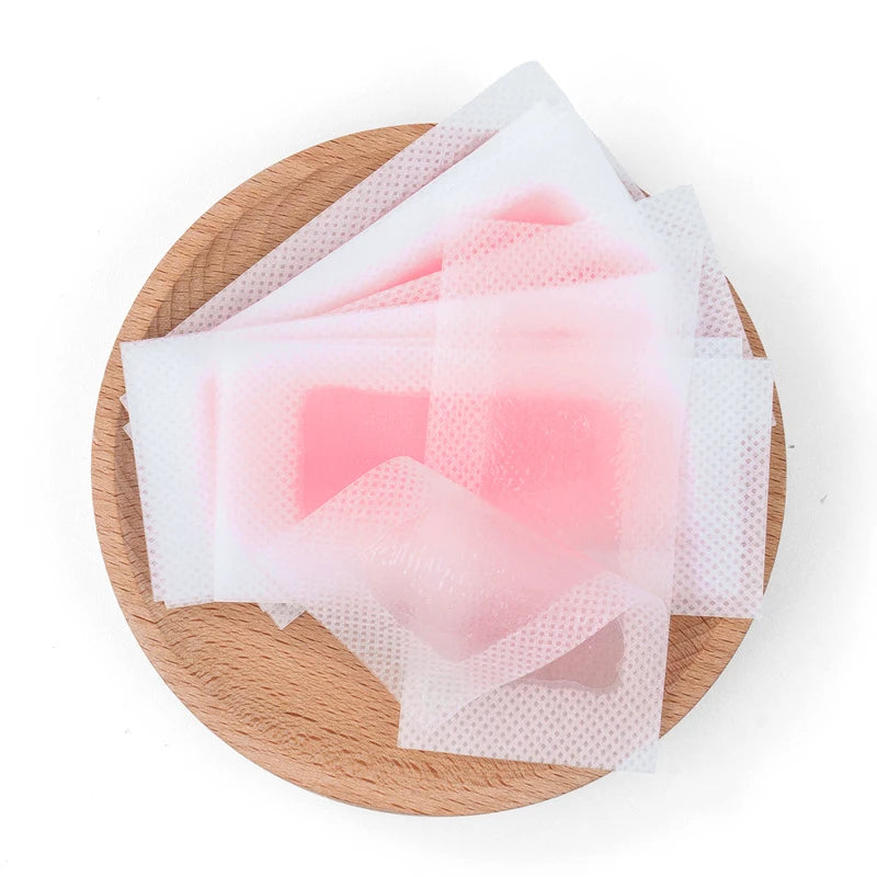 Rose Scent Hair Removal Wax Strips Kit - Facial & Body Depilatory, 20 Sheets