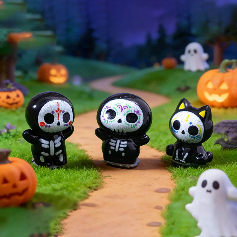 Halloween Mini Ghost Figurines Set for Desk Decor Jewelry Making 10PCS