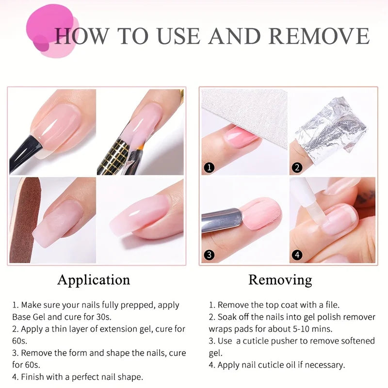 12 Colors 30ml Nail Extension Gel Polish - Long-Lasting & Formaldehyde-Free