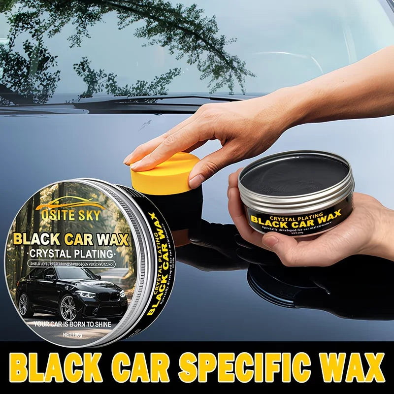 Black Car Wax with Crystal Plating - Scratch Remover & Hydrophobic Ceramic Coating for High Gloss Finish