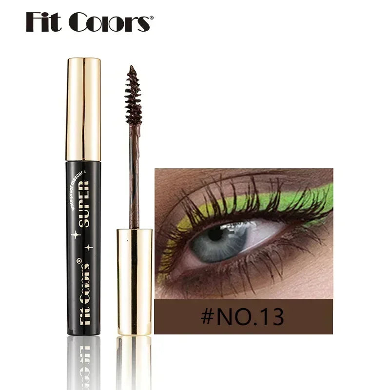 Waterproof 5D Silk Fiber Mascara with 14 Colors - Lengthening & Volumizing Eyelash Extension