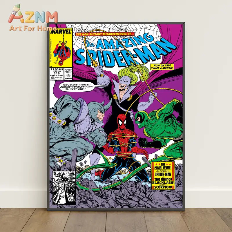 Spider-Man Comic Book Wall Art Poster - Canvas Print for Home Decor