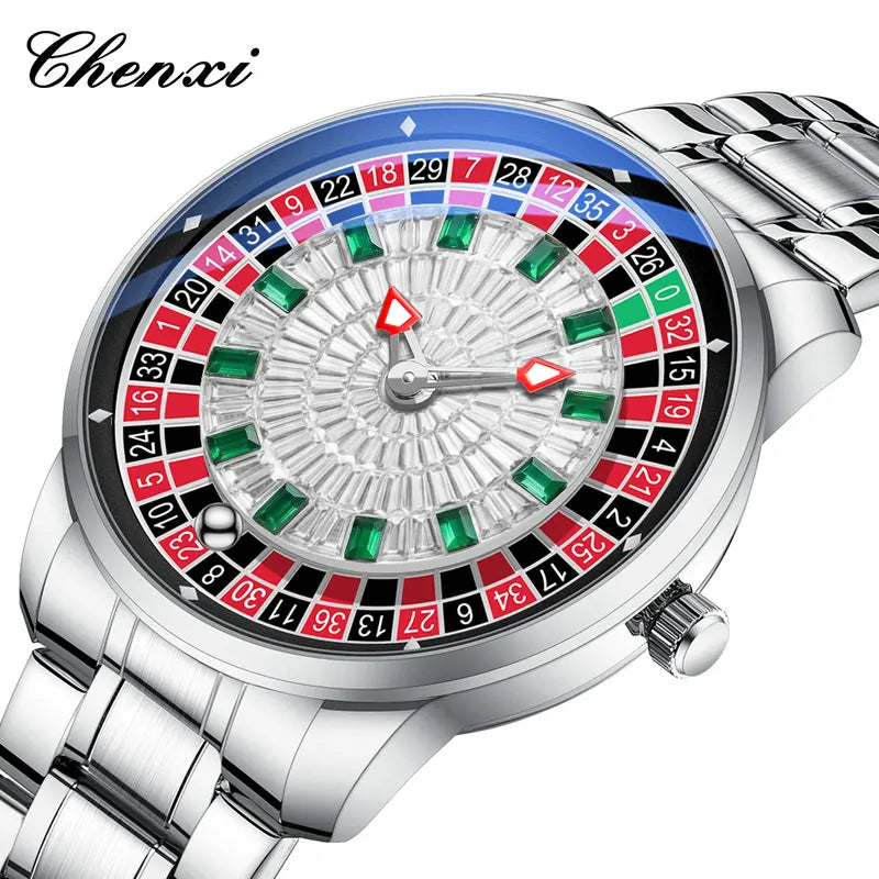 Luxury Quartz Wristwatch with Rotating Dial Waterproof Men’s Watch