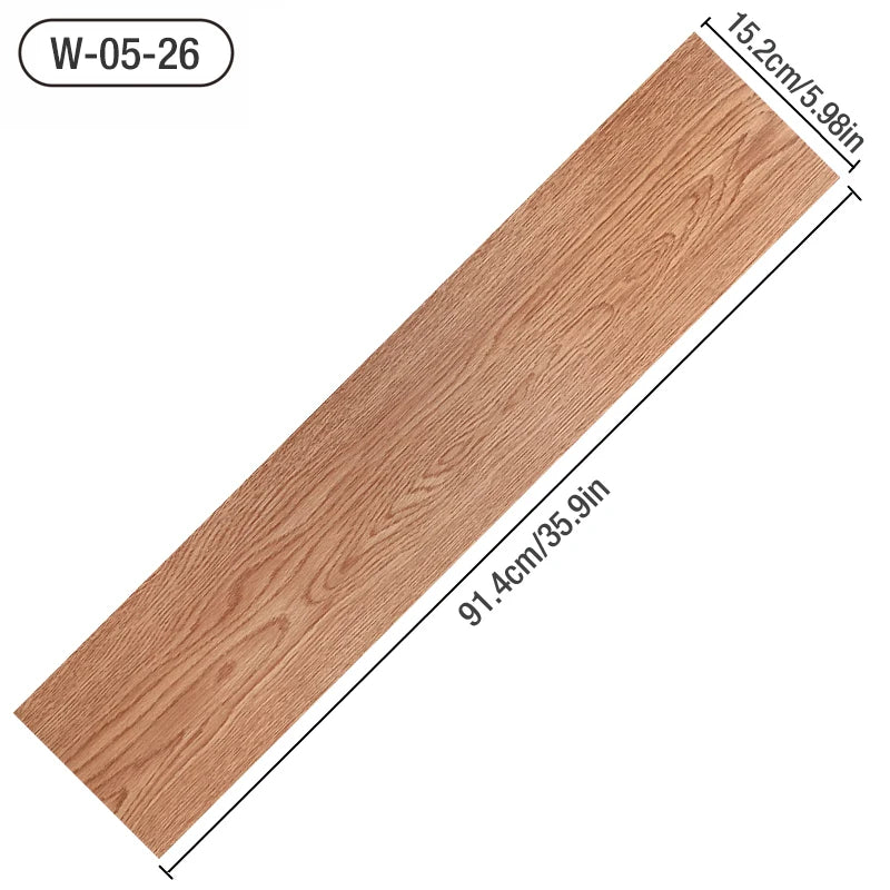 10 Pieces PVC 3D Self-Adhesive Floor Stickers Waterproof Wood Grain Wall & Floor Decor