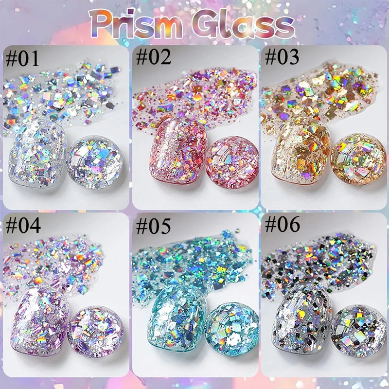 Sparkling Glitter Gel Nail Polish - Multiple Colors, Super Flash Finish