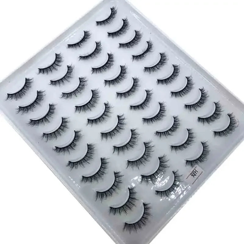 False Eyelashes 20 Pairs 3D Mink Natural Thick Wispy Eye Makeup Extension Tools