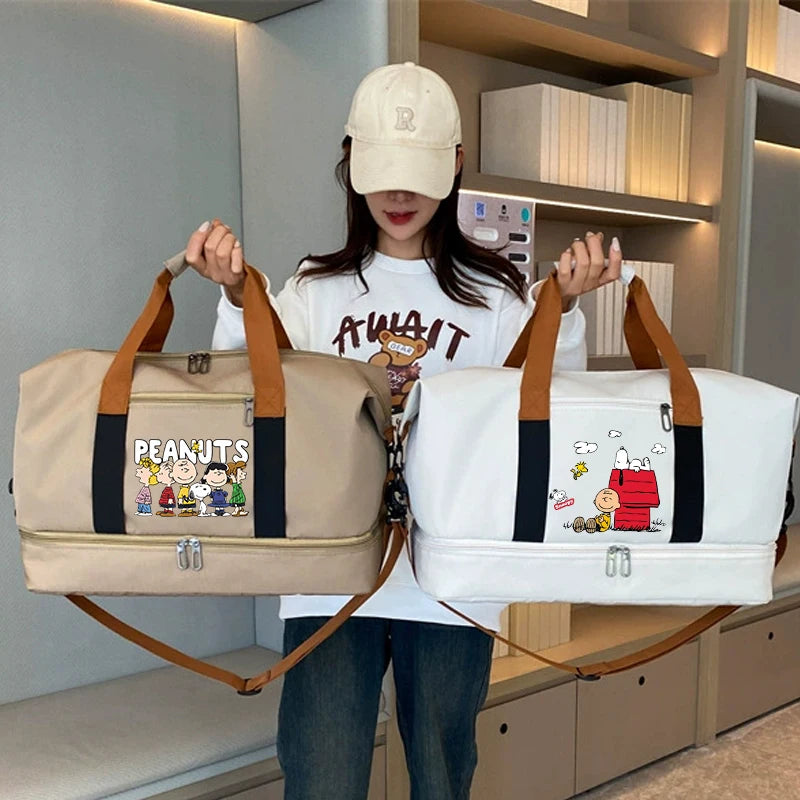 Snoopy Travel Bag Cartoon Waterproof Gym Sport Bag for Men Women - Fitness & Travel