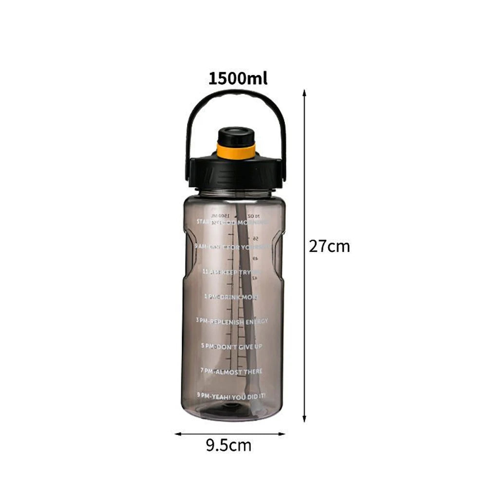 101oz/50oz BPA-Free Insulated Water Bottle with Time Marker, Straw & Lid
