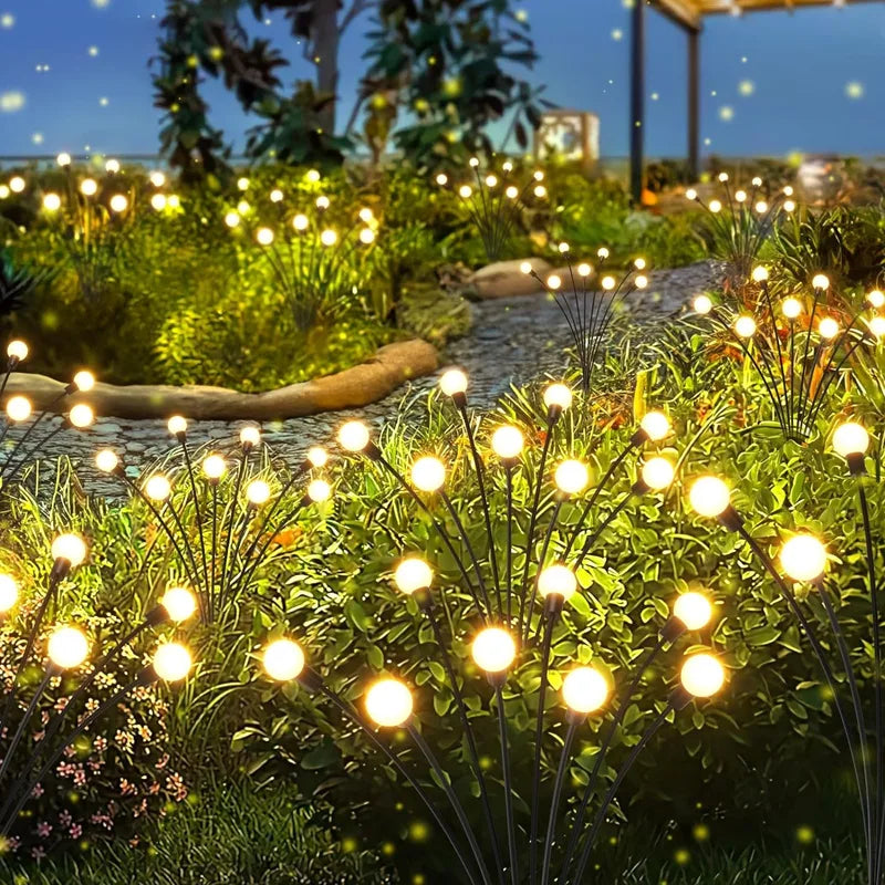 Solar Firefly Garden Lights - Waterproof Outdoor Pathway & Patio Decor, 6/8/10 LED Options