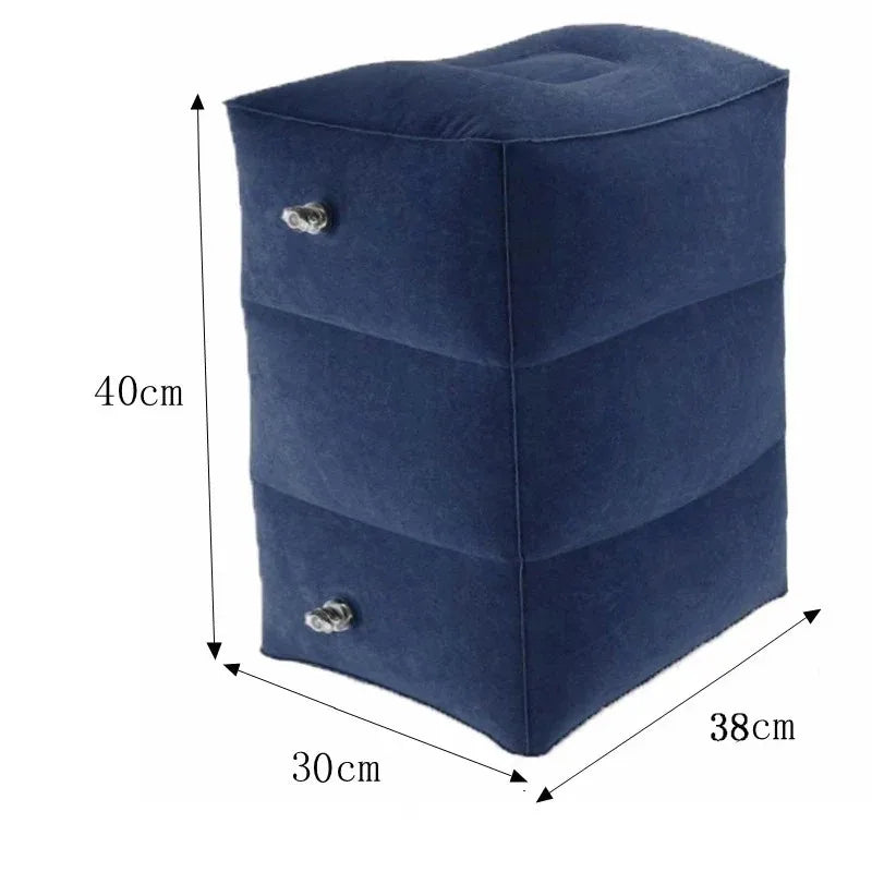 Inflatable Travel Footrest Pillow for Kids - Airplane Car Bus Resting Cushion