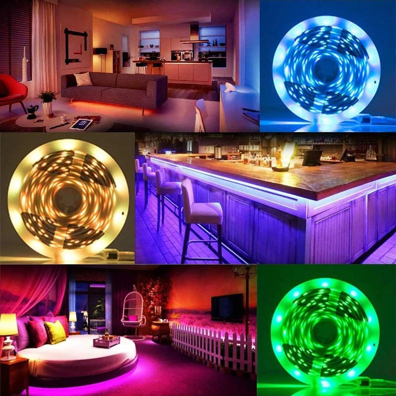 RGB LED Strip Lights with Remote & App Control - Color Changing, Music Sync, Dimmable