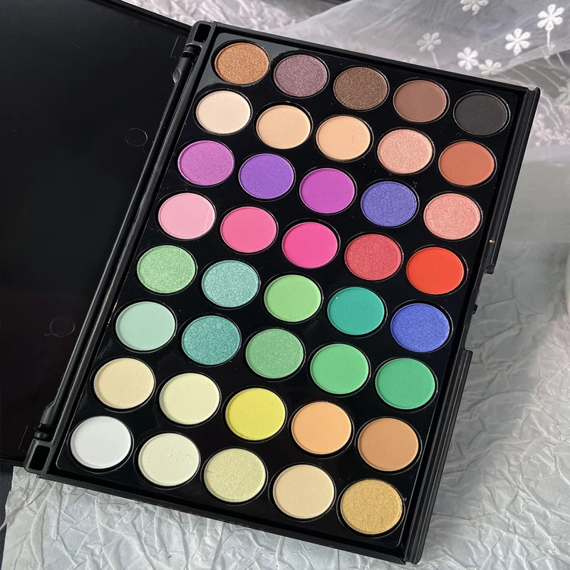 40 Color Rainbow Glitter Nail Powder Kit - Matte Finish Long-Lasting Gradient Nail Art