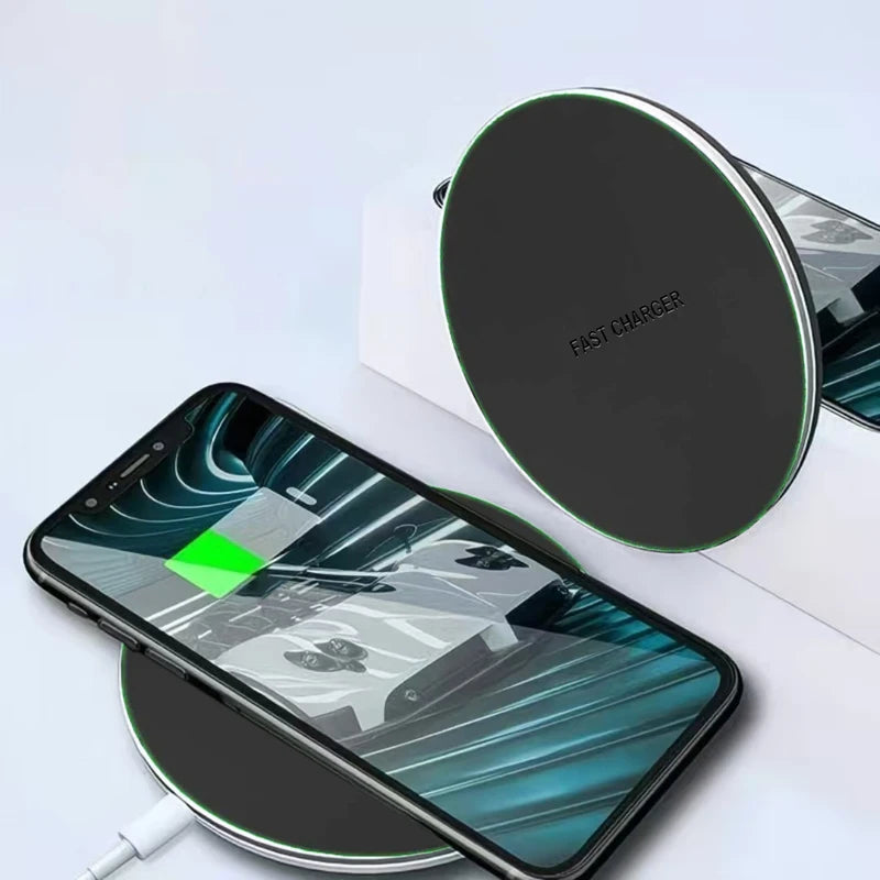 Wireless Charging Pad 30W Fast Qi Charger for iPhone Samsung Xiaomi - Black, White, Gray, Silver