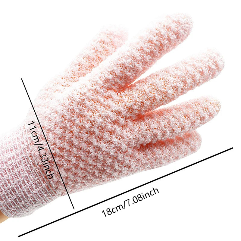Exfoliating Shower Gloves for Body Peeling and Skin Moisturizing - Pink & Blue