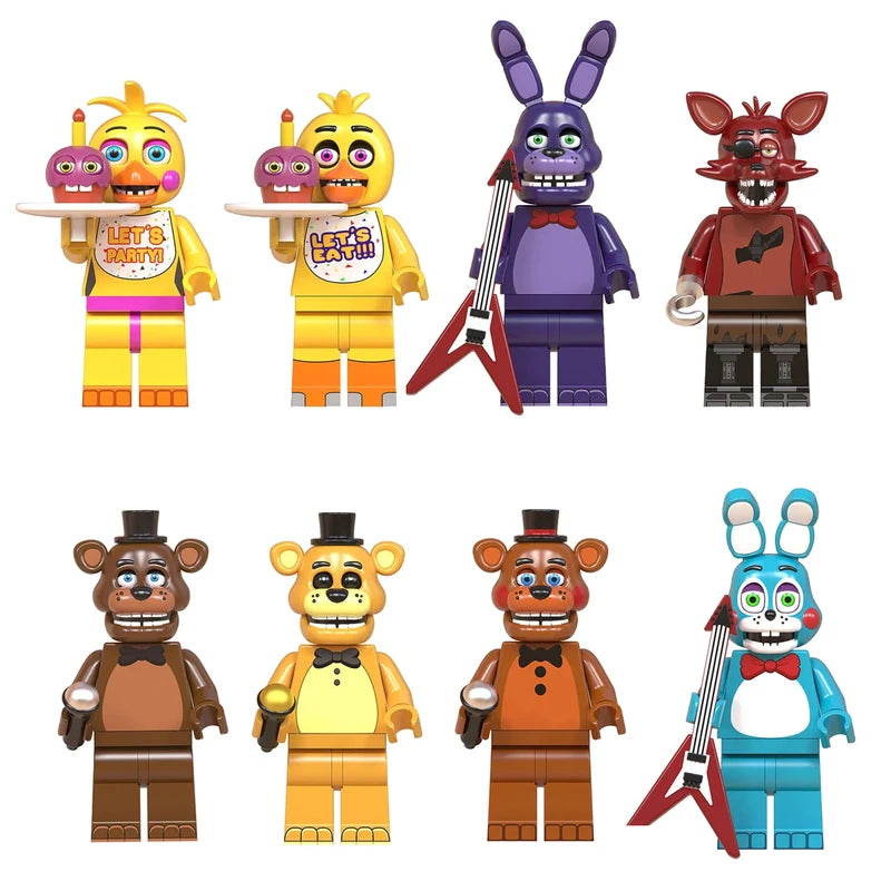 FNAF Nights Game Mini Figures Set - Building Blocks Skeleton Thriller Toys for Kids
