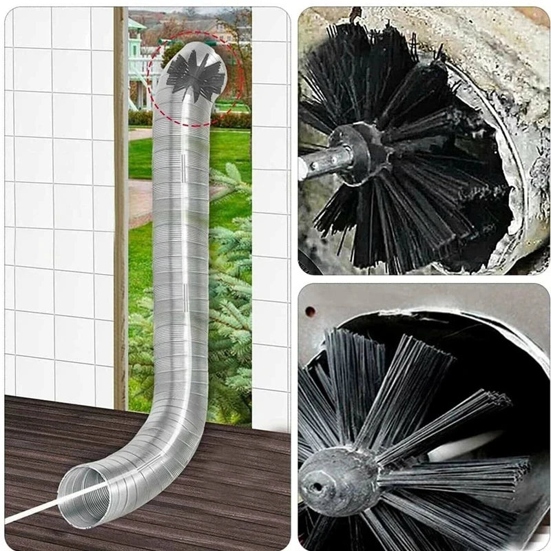 Extendable Chimney and Dryer Vent Cleaning Brush - Flexible Air Duct Tool