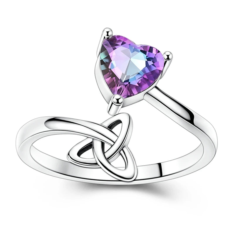 Sterling Silver Celtic Knot Love Open Rings for Women Girls Jewelry