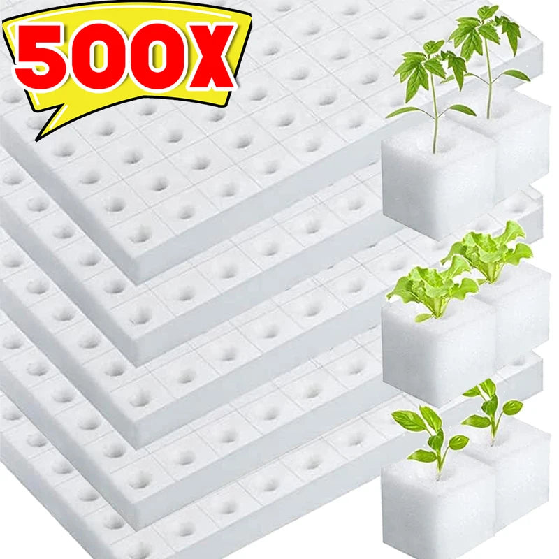 Hydroponic Plant Growing Sponges 100-500pcs Square Soilless Cultivation for Seedlings and Vegetables