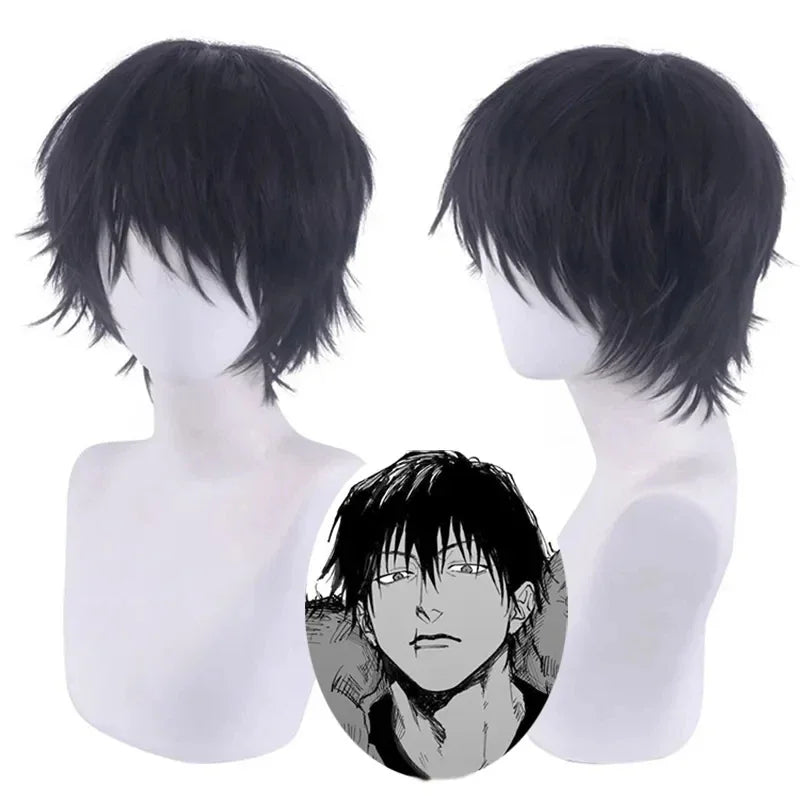 Anime Toji Fushiguro Cosplay Wig - Short Black Heat-Resistant Hairpiece