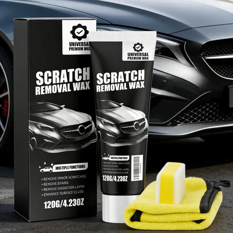 Car Scratch Removal Wax Kit - Hydrophobic Gloss & Polishing for DIY Car Care