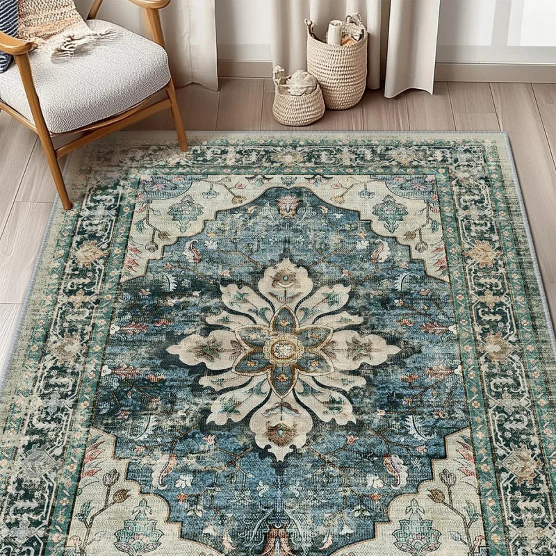 Retro Persian Style Flower Carpet for Living Room Bedroom Home Decor