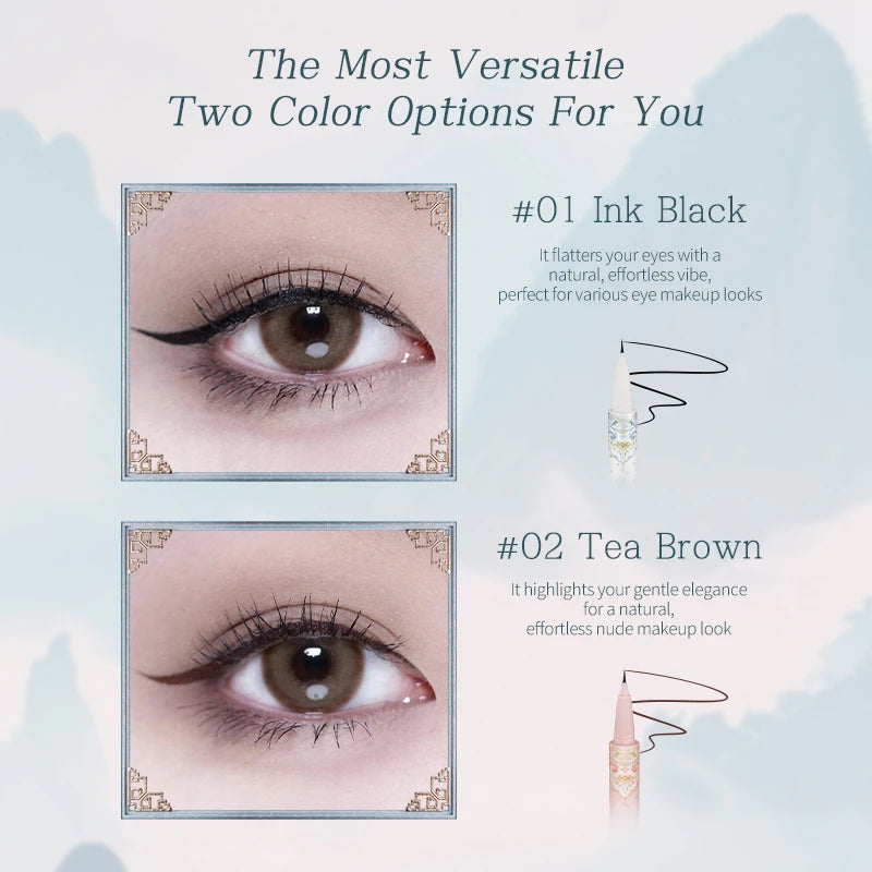 Liquid Eyeliner Black Brown - Smudge-Resistant 0.5ml | Flower Knows