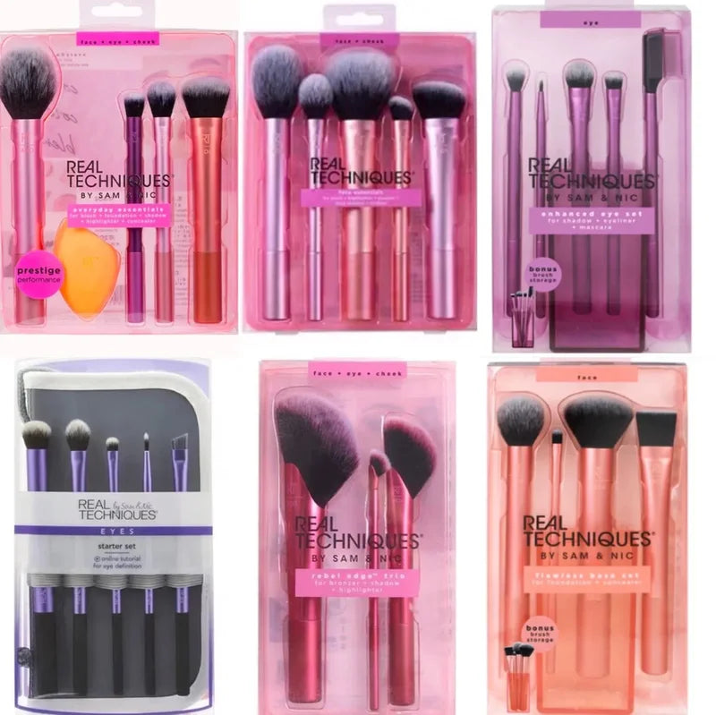 Professional Makeup Brush Set with Soft Fluffy Bristles - Multiple Colors