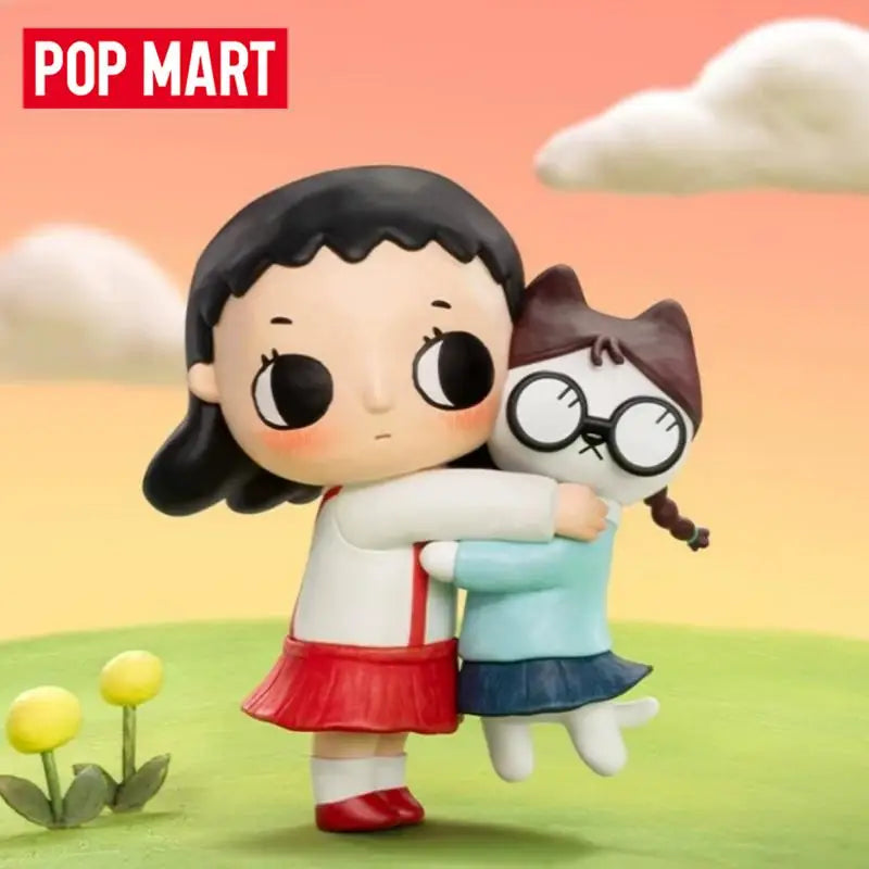 Pop Mart Nyota Chibi Maruko Chan Series Blind Box Figurines Kawaii Home Decor Toys