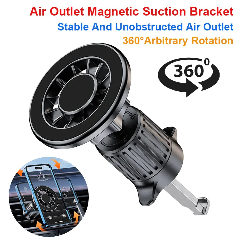Magnetic Car Phone Holder for MagSafe and GPS, Air Vent Mount, Universal Fit