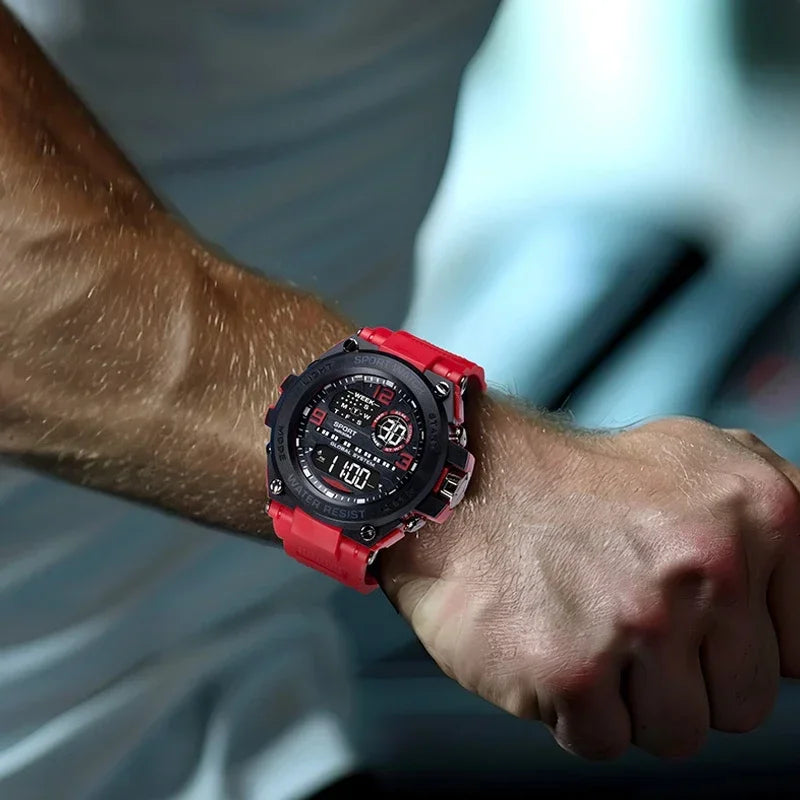 Digital Sports Watch for Men Waterproof LED Stopwatch with Calendar & Luminous Display