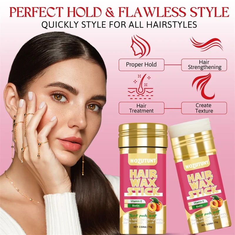 Hair Styling Wax Stick for All Hair Types - Natural Non-Greasy Finish